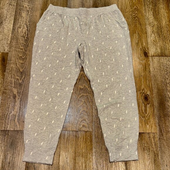 🏁 SALE 🏁 GAP Soft Cozy Gray Lightning Pajama Jogger Pants Drawstring, M - Picture 1 of 5